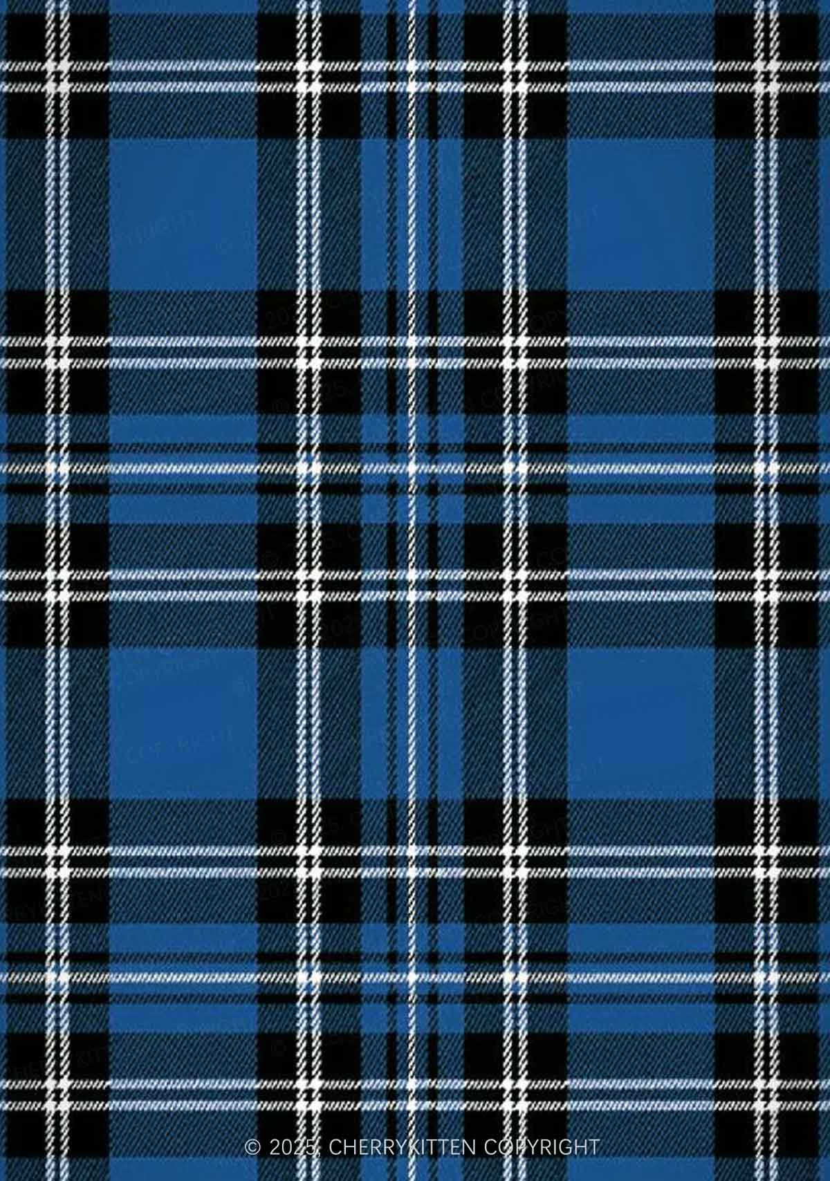 Blue Plaid Y2K Print Mini Layered Skirt Cherrykitten