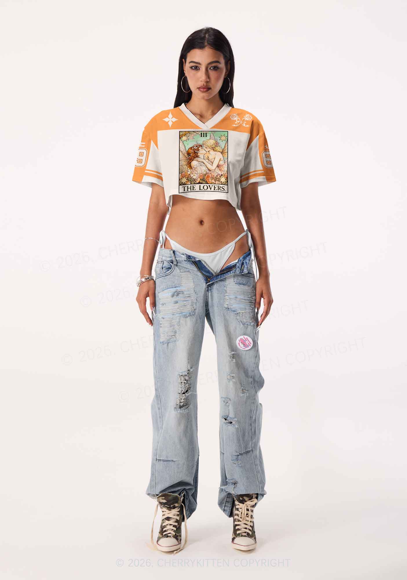 The Fairy Lovers Pride Y2K Crop Sport Jersey Shirts Cherrykitten
