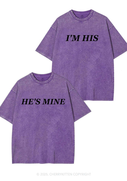 Hes Mine Im His Y2K Valentine's Day Washed Tee Cherrykitten