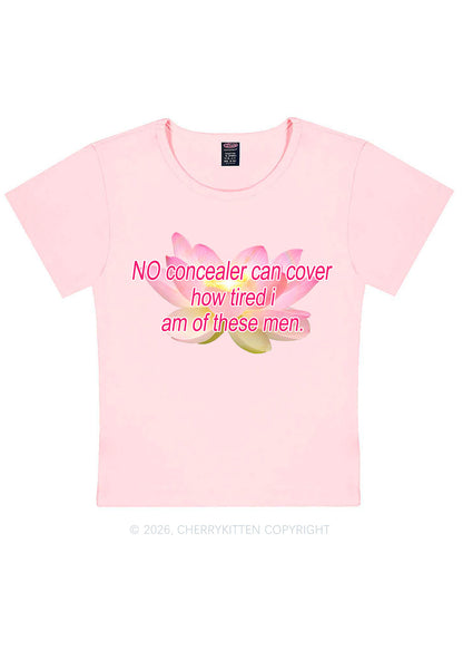 No Concealer Can Cover Men Y2K Baby Tee Cherrykitten