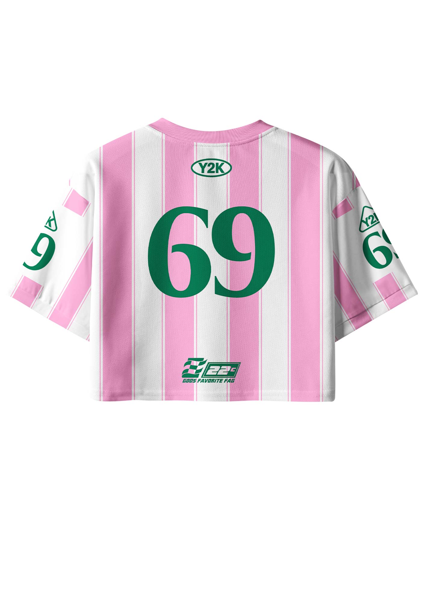 Deep Green Gods Favorite Fag Pride Y2K Crop Sport Jersey Shirts Cherrykitten