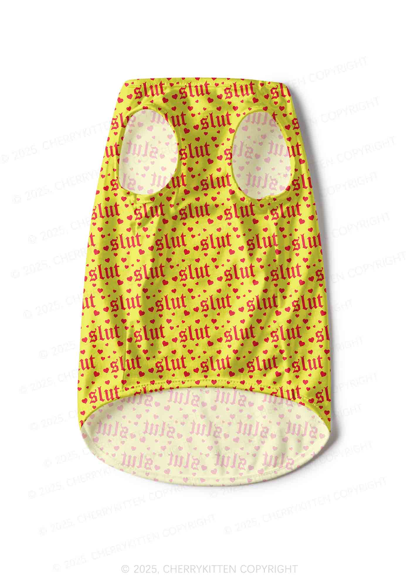 Yellow Slxt Y2K Pet Tank Top Cherrykitten