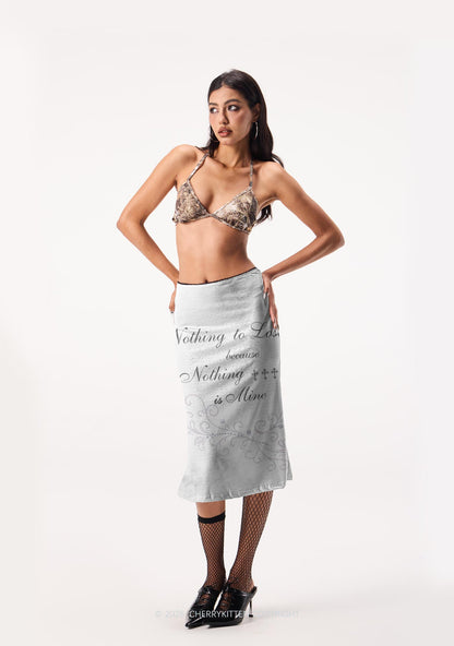 Noting To Love Y2K Print Midi Skirt Cherrykitten