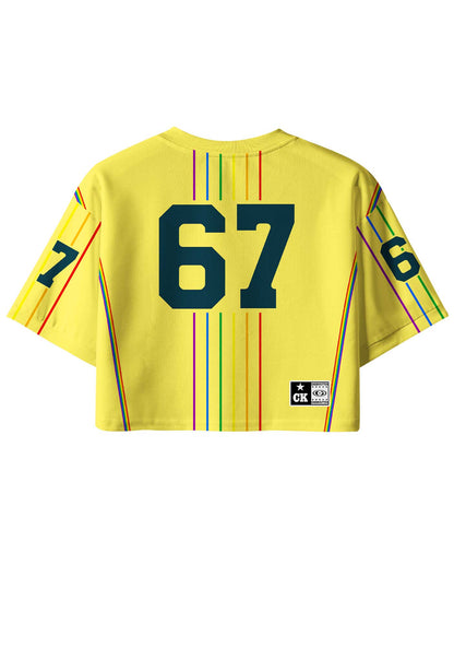 Yellow I Suffer From Gay Thoughts Pride Y2K Crop Sport Jersey Shirts Cherrykitten