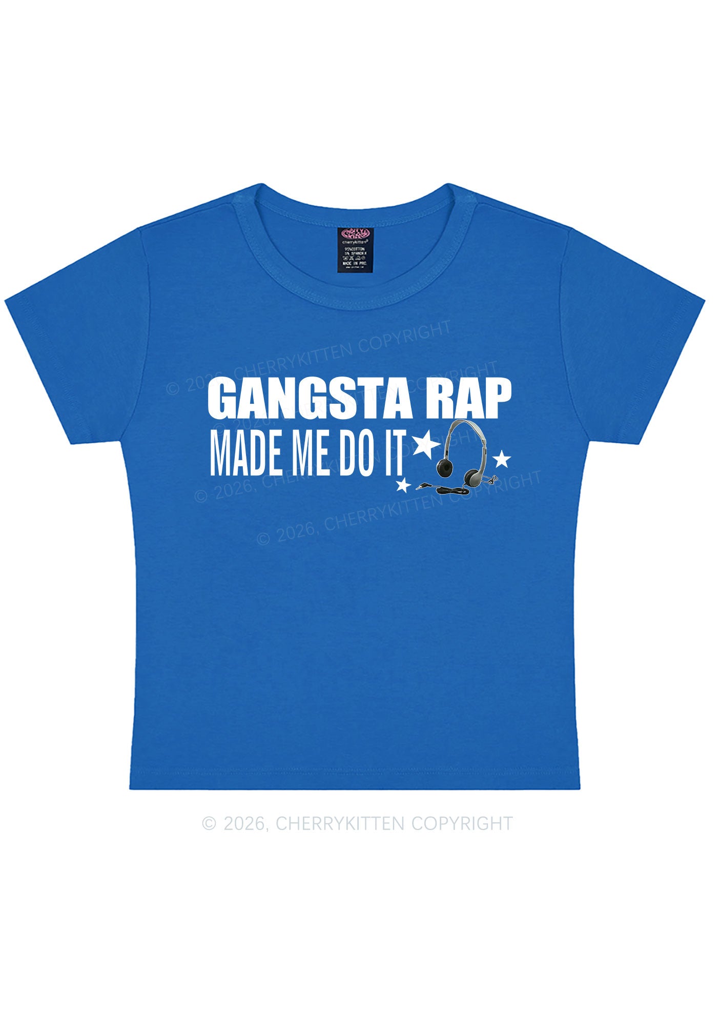 Gangsta Rap Made Me Do It Y2K Baby Tee Cherrykitten