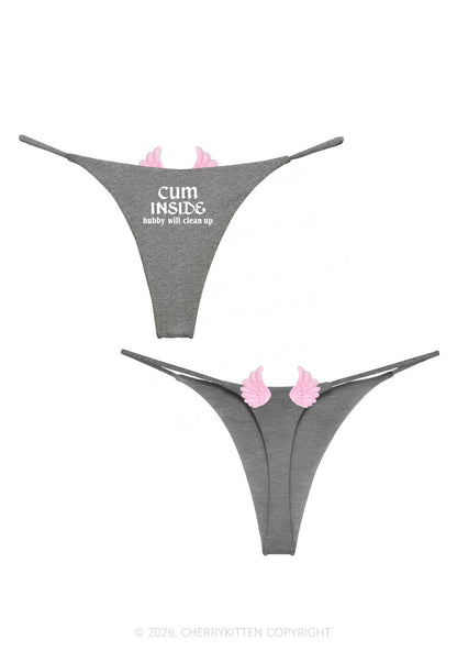 Cxm Inside Y2K Goth Angel Wings Bikini String Thong Cherrykitten