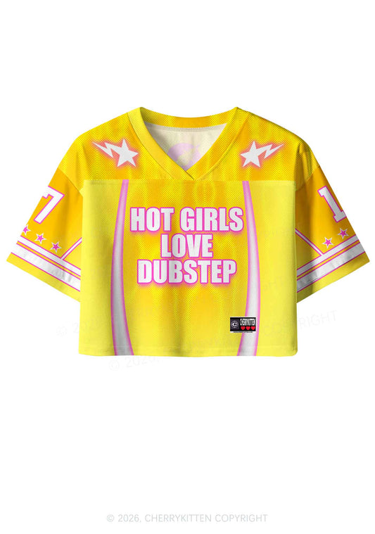 Hot Girls Love Dubstep Y2K Crop Sport Jersey Shirts Cherrykitten