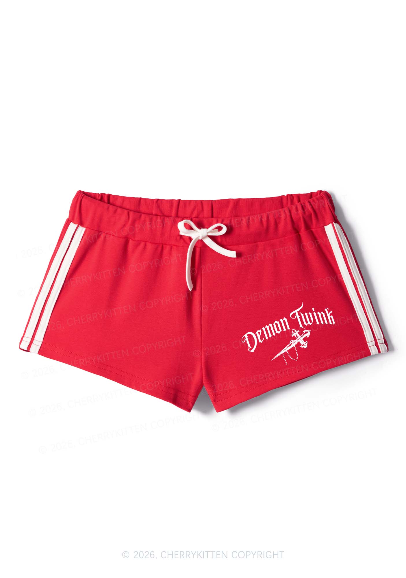 Demon Twink Pride Y2K Drawstring Mini Shorts Cherrykitten