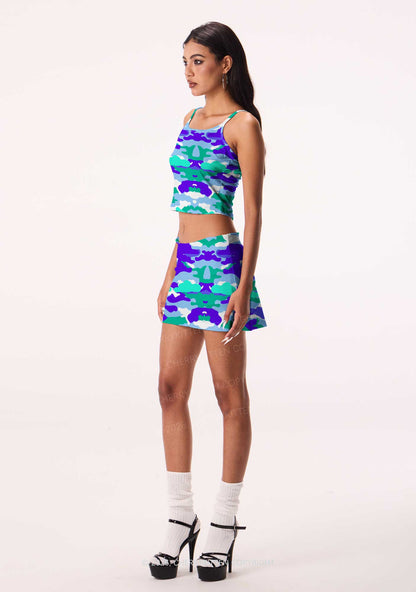 Gay Camouflage Pride Y2K Print Mini Skirt Cherrykitten