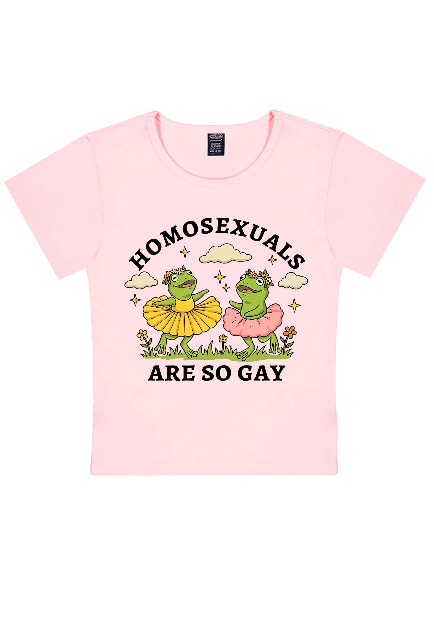 Homosexuals Are So Gay Pride Y2K Baby Tee Cherrykitten