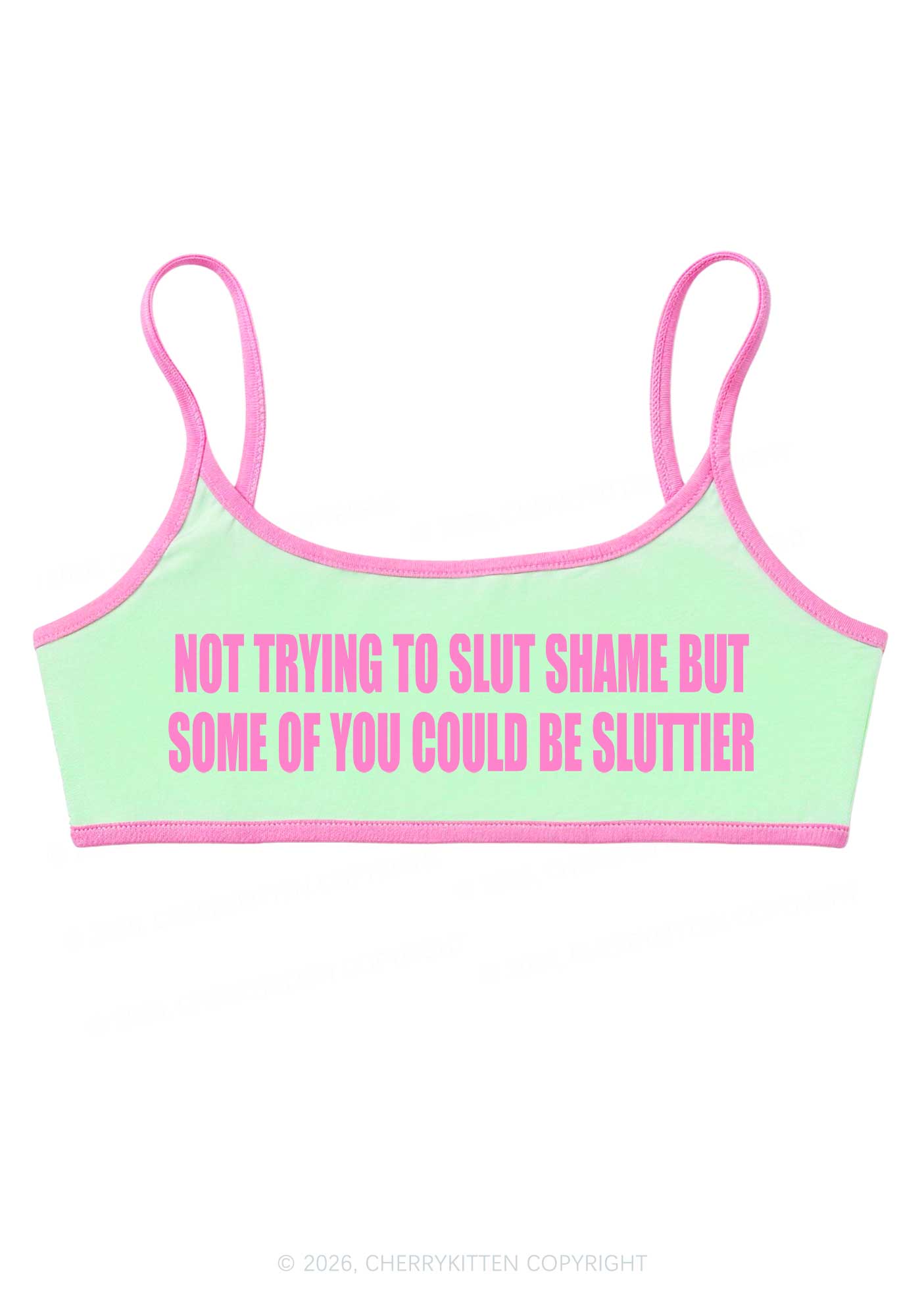 Not Trying To Slxt Shame Y2K Super Crop Cami Cherrykitten