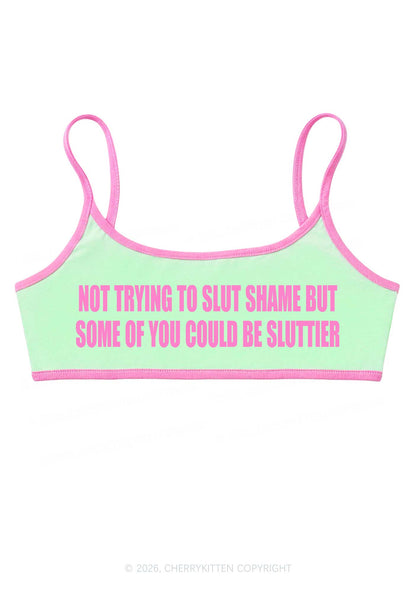Not Trying To Slxt Shame Y2K Super Crop Cami Cherrykitten