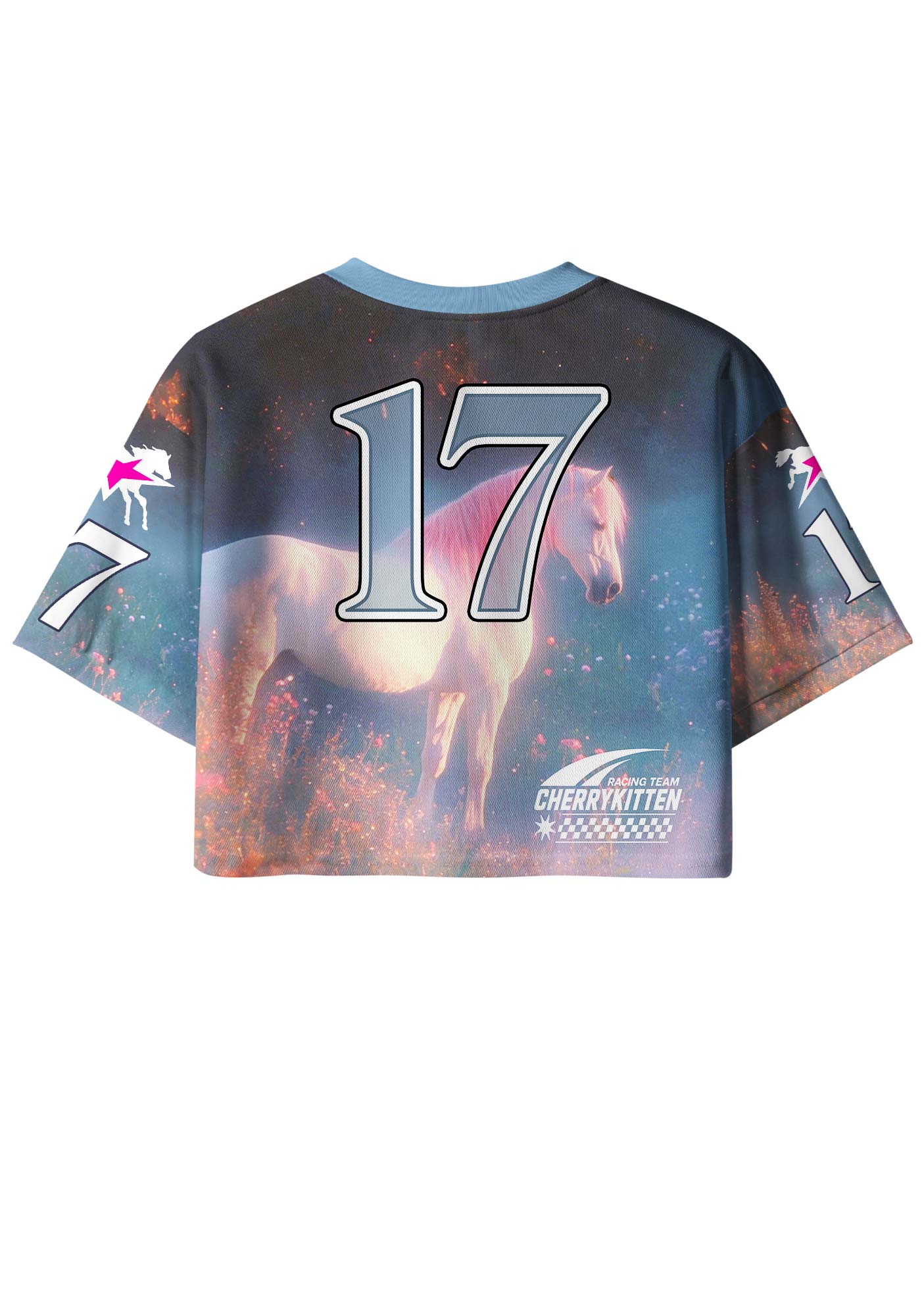 Pink Hair Horse Suffer From Gay Thoughts Pride Y2K Crop Sport Jersey Shirts Cherrykitten