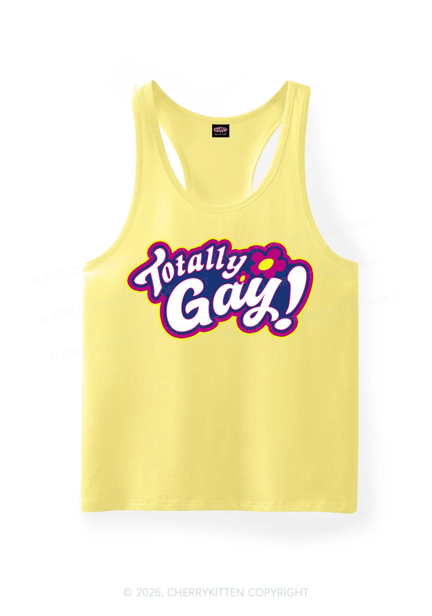 Totally Gay Pride Y2K Men Racerback Tank Top Cherrykitten