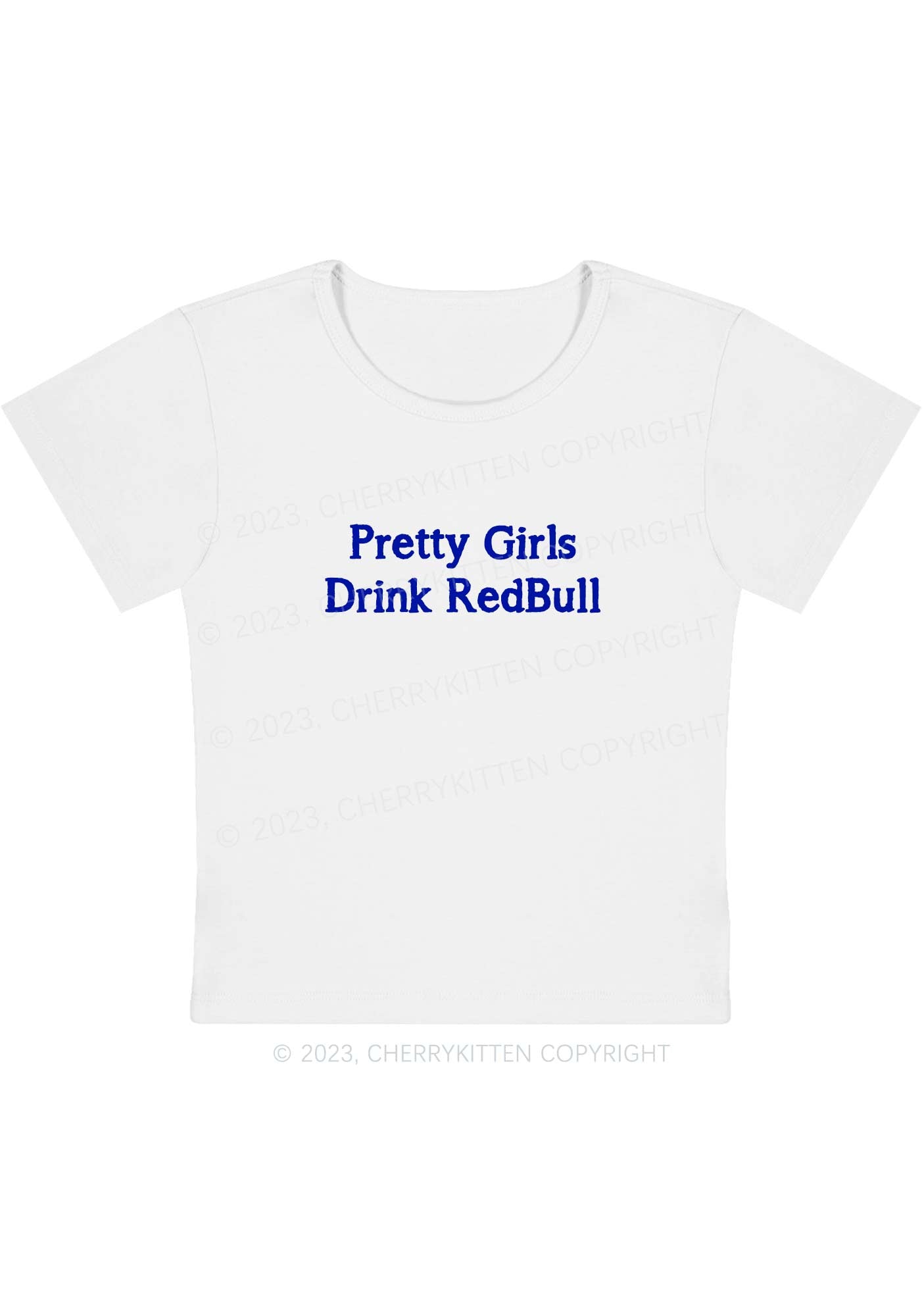 Pretty Girls Drink Redbull Y2K Baby Tee Cherrykitten