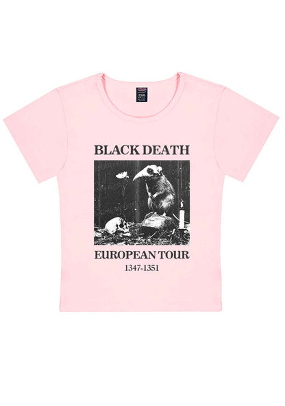 Halloween Skeleton Plague Doctor Rat Y2K Baby Tee Cherrykitten