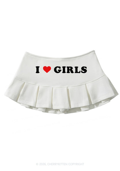 I Love Girls Pride Y2K Mini Pleated Skirts Cherrykitten