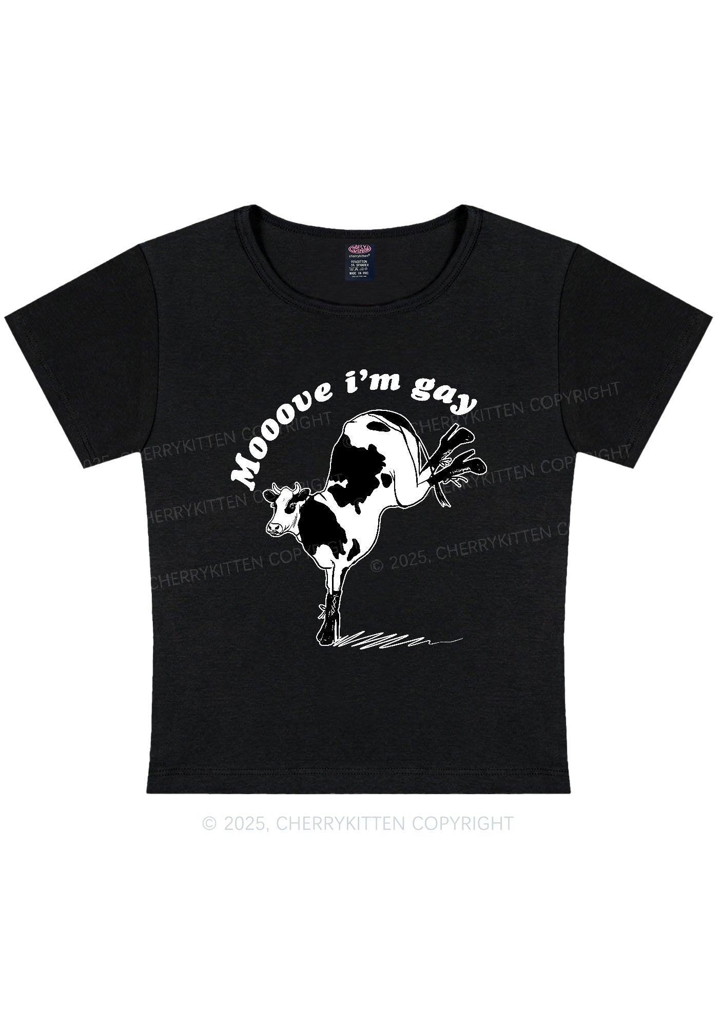Mooove Im Gay Y2K Baby Tee Cherrykitten