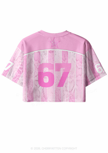 Pink I Support Gay Rights Pride Y2K Crop Sport Jersey Shirts Cherrykitten