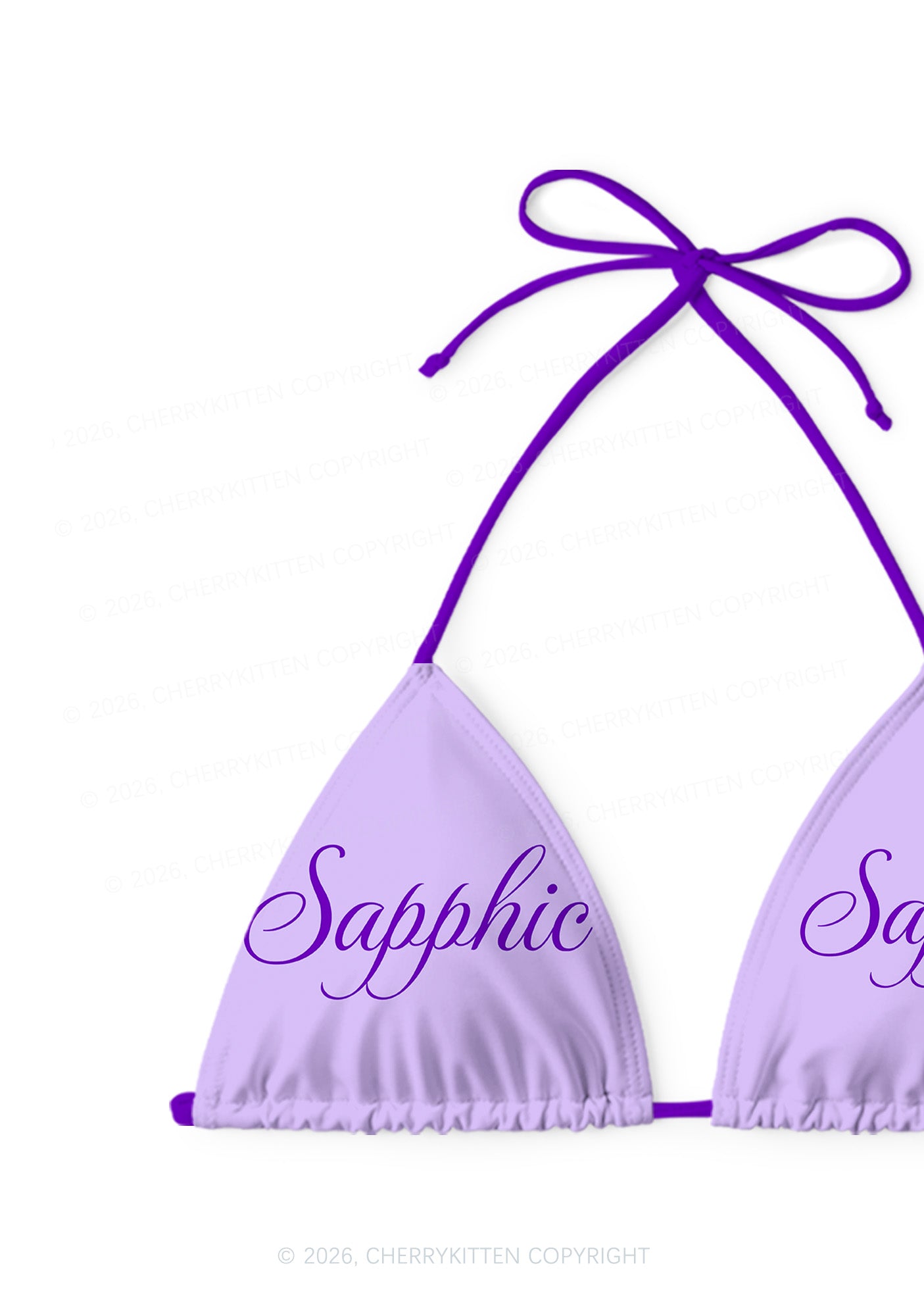 Purple Sapphic Pride Y2K Print Bikini Set Cherrykitten