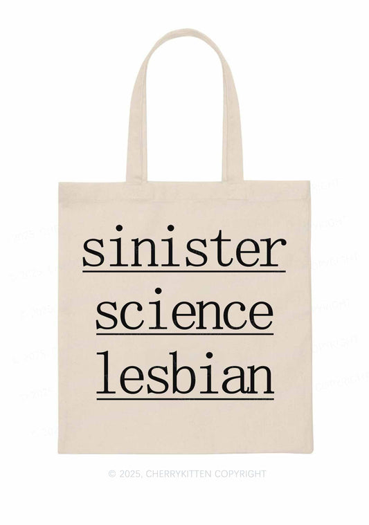 Sinister Science Lesbian Pride Y2K Canvas Tote Bag Cherrykitten