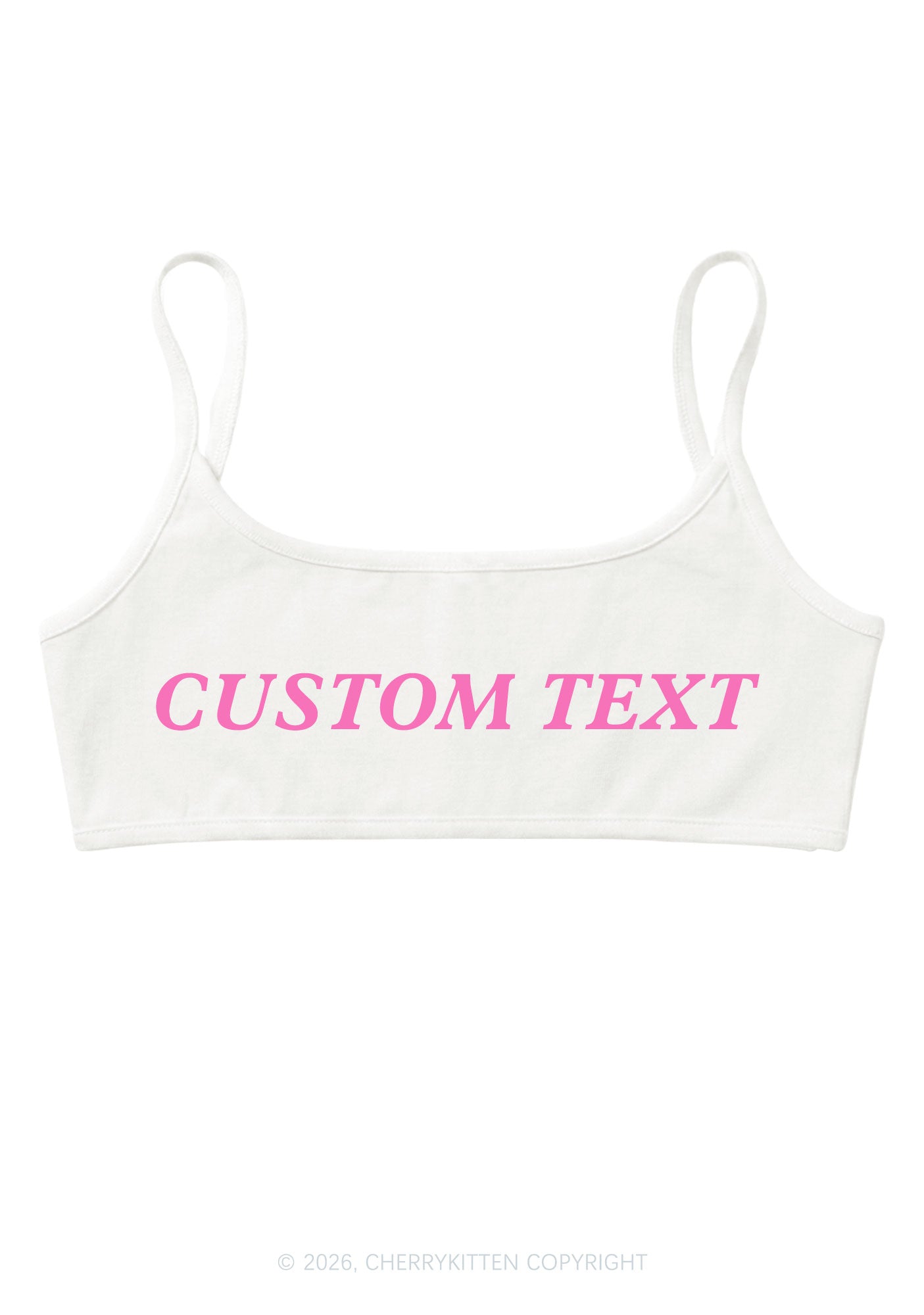 Custom Text Y2K Super Crop Cami Cherrykitten