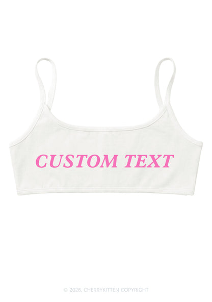 Custom Text Y2K Super Crop Cami Cherrykitten