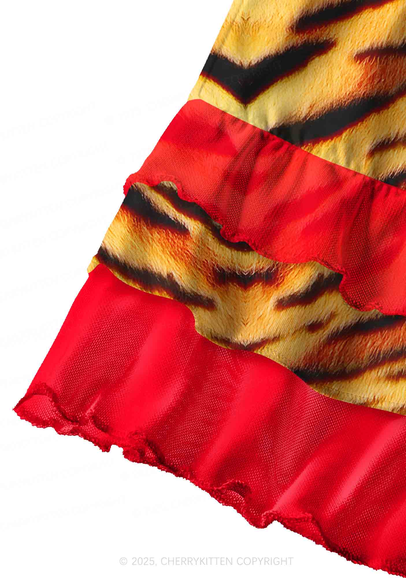 Wild Tiger Texture Y2K Print Mini Layered Skirt Cherrykitten