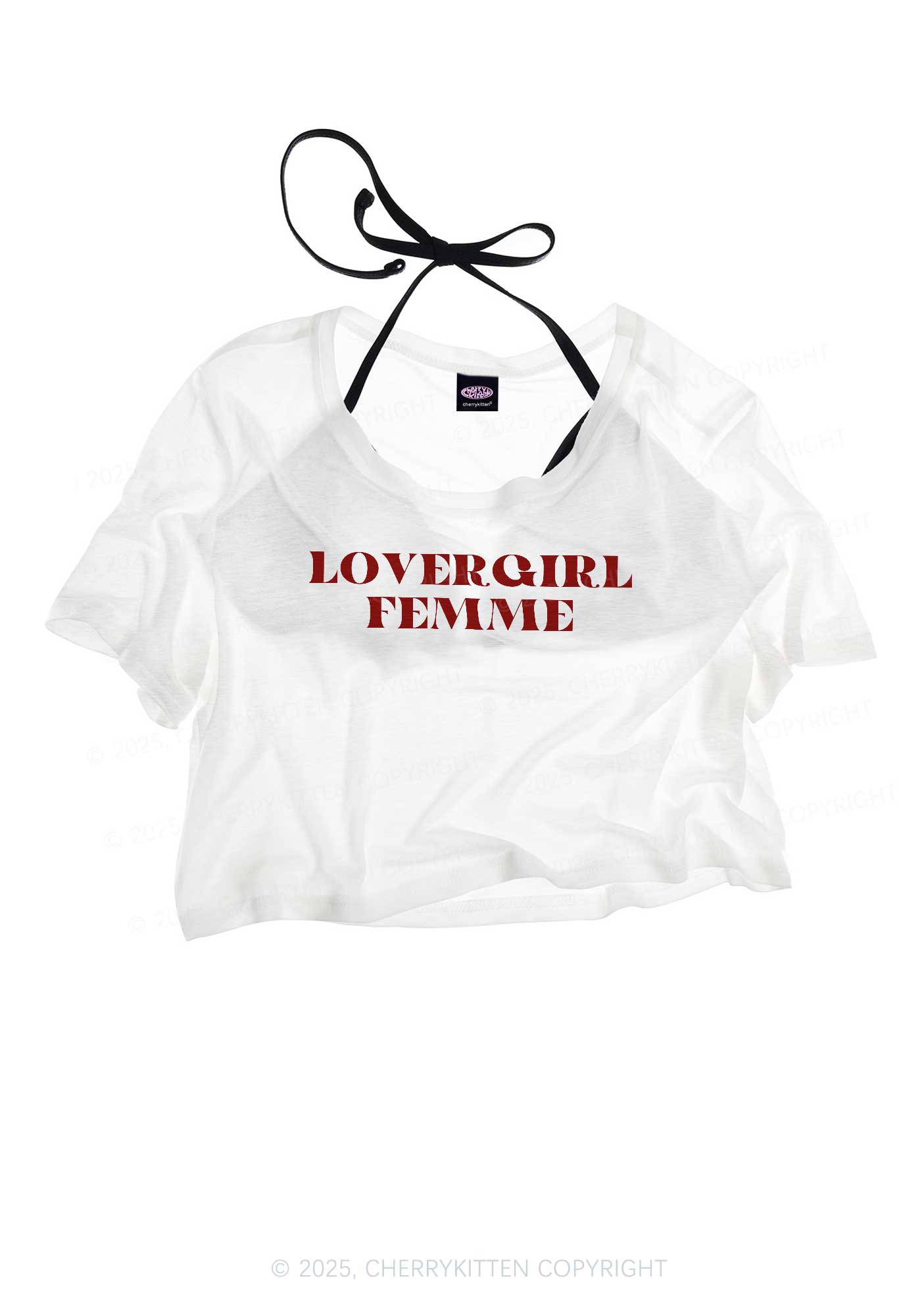 Lovergirl Femme Pride Y2K Sheer Crop Tee Cherrykitten