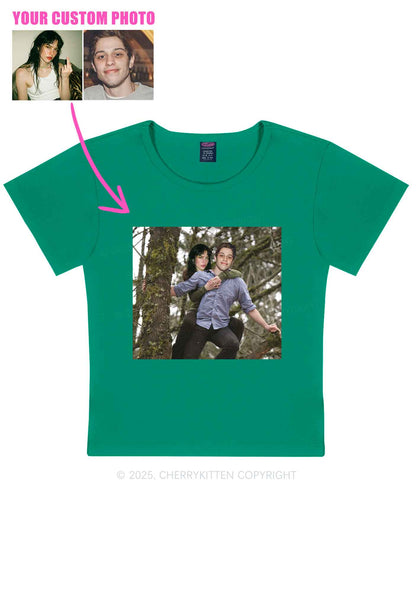Custom Couple Face Y2K Baby Tee Cherrykitten