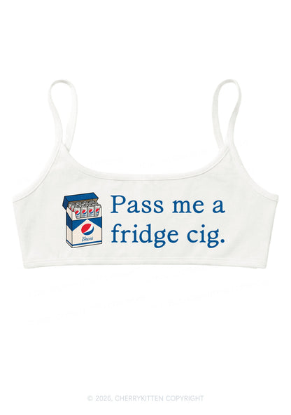 Pass Me A Fridge Cig Blue Drinks Y2K Super Crop Cami Cherrykitten