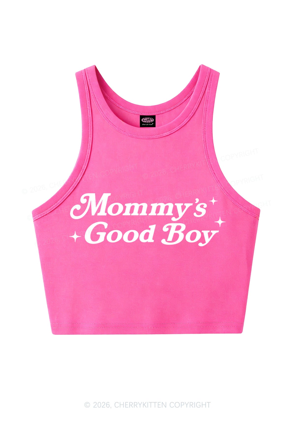Mommys Good Boy Y2K Crop Tank Top Cherrykitten