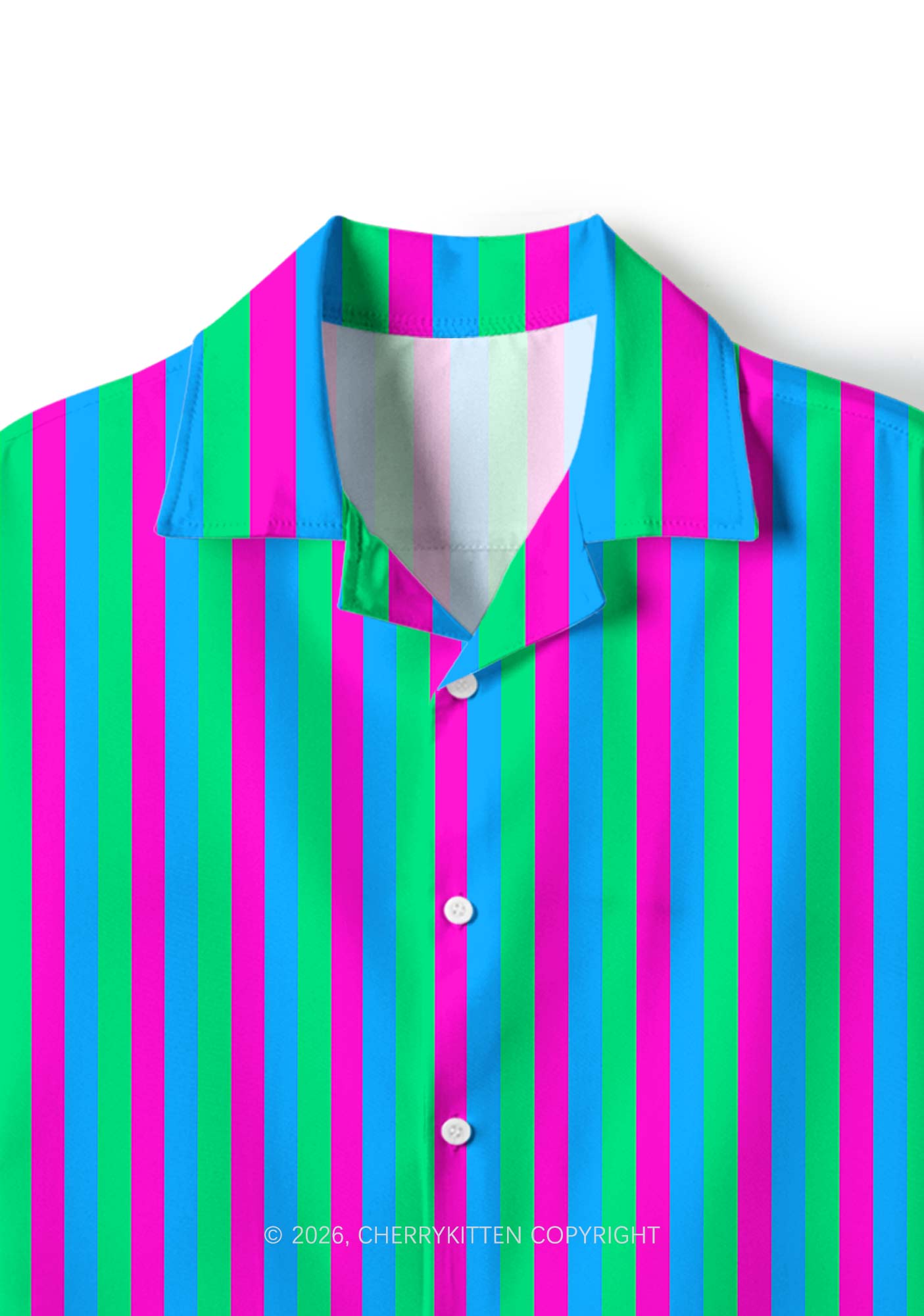 Polysexuality Flag Pride Y2K Print Hawaiian Shirt Cherrykitten