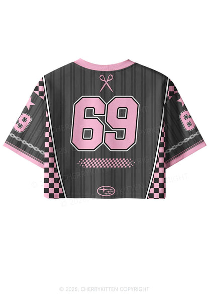 Lets Scissor Pride Y2K Crop Sport Jersey Shirts Cherrykitten