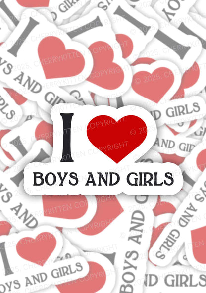 I Love Boys and Girls Pride 1Pc Y2K Sticker Cherrykitten
