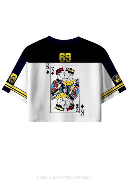 Black Gay King Pride Y2K Crop Sport Jersey Shirts Cherrykitten