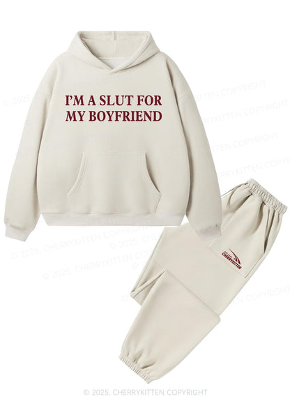 Slxt For My Girlfriend Y2K Fleece Hoodie Set Cherrykitten