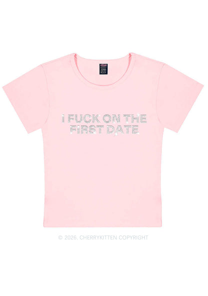 Rhinestone Fxxk On First Date Y2K Baby Tee Cherrykitten
