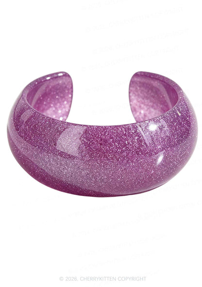 Glitter Candy Color Y2K Open Bangle Cherrykitten