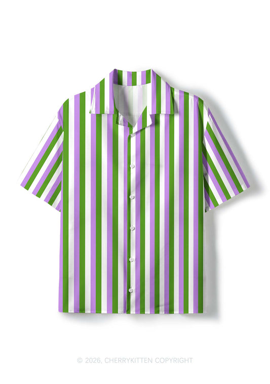 Genderqueer Flag Pride Y2K Print Shirt Cherrykitten