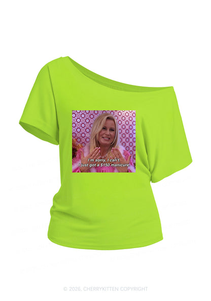 I Just Got Manicure Y2K Off Shoulder Tee Cherrykitten