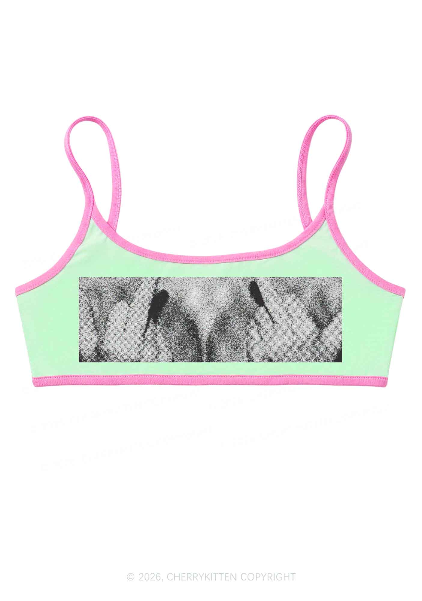 Middle Finger Bxxbs Y2K Super Crop Cami Cherrykitten