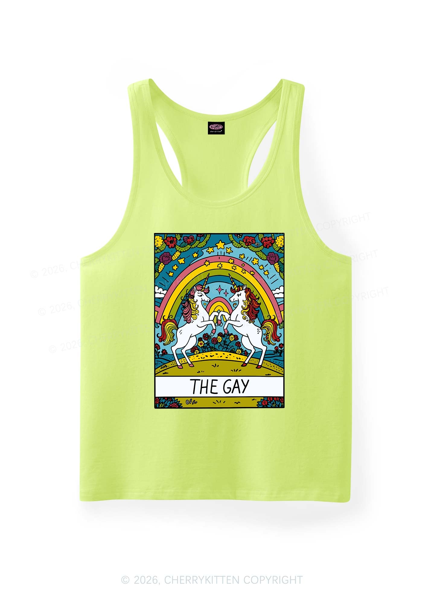 The Gay Unicorn Pride Y2K Men Racerback Tank Top Cherrykitten