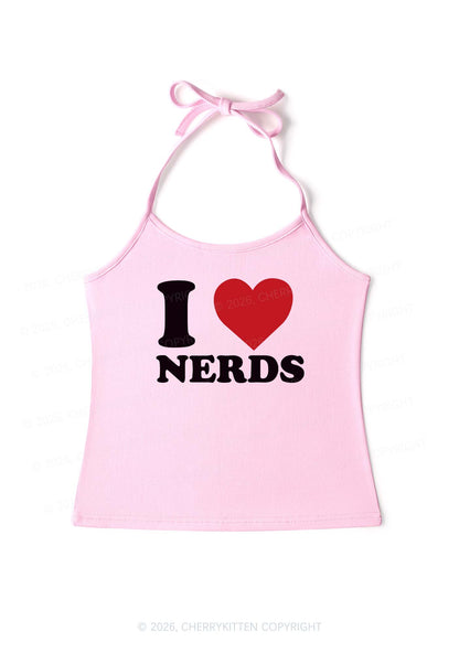 I Love Nerds Y2K Halter Neck Cami Cherrykitten