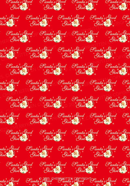 Christmas Santas Good Girl Y2K Print Cami Shorts Pajama Set Cherrykitten