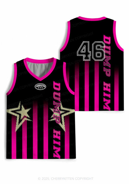 Custom Black Dump Him Y2K Sport Jersey Tank Cherrykitten