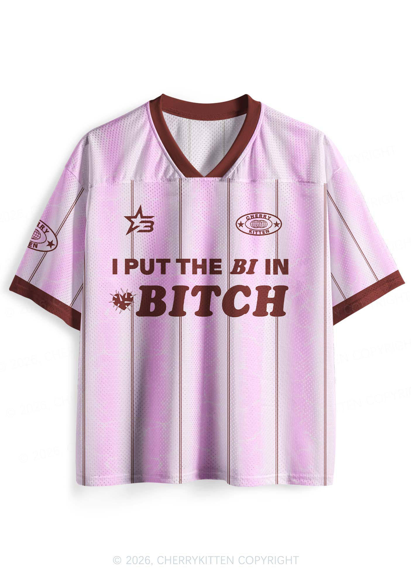 Purple I Put The Bi In Bxxch Pride Y2K Sport Jersey Shirts Cherrykitten