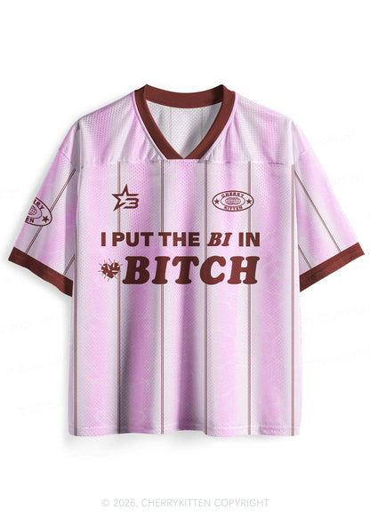 Purple I Put The Bi In Bxxch Pride Y2K Sport Jersey Shirts Cherrykitten