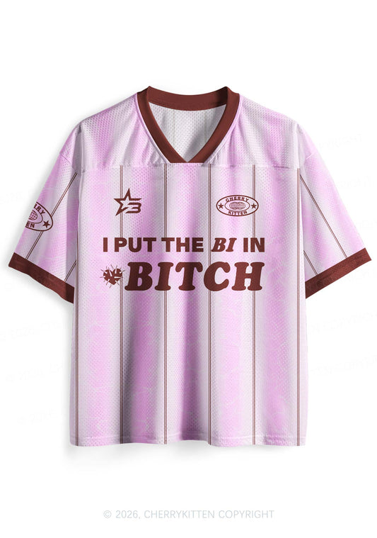 Purple I Put The Bi In Bxxch Pride Y2K Sport Jersey Shirts Cherrykitten