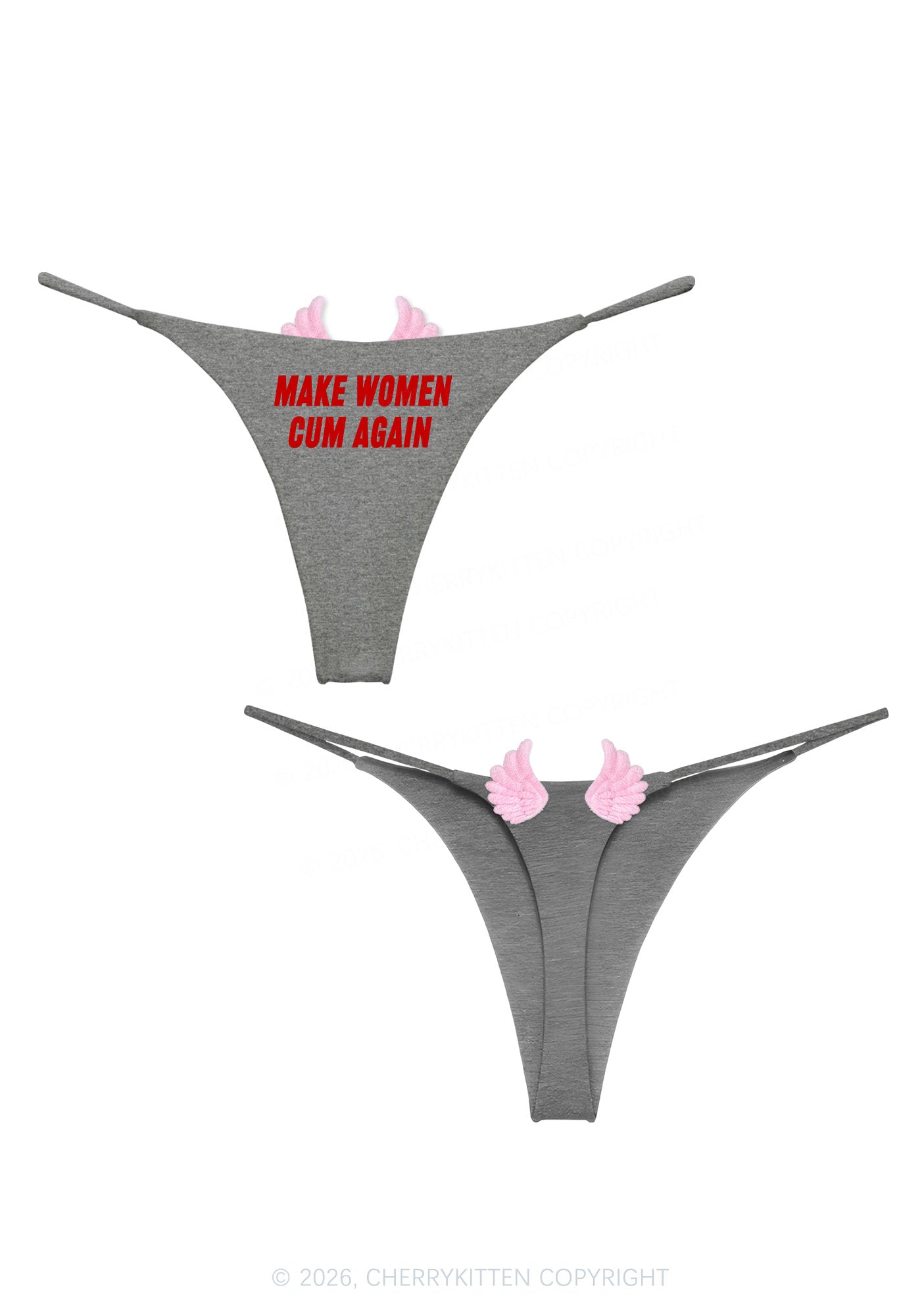 Make Women Cxm Again Y2K Goth Angel Wings Bikini String Thong Cherrykitten